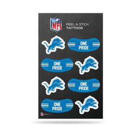 Rico Industries NFL Detroit Lions Peel and Stick Tattoos front view