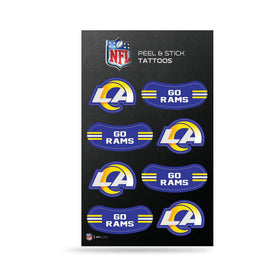 Rico Industries NFL Los Angeles Rams peel and stick tattoos front view