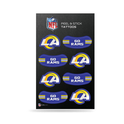 Rico Industries NFL Los Angeles Rams peel and stick tattoos front view