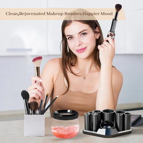 RICRIS Electric Makeup Brush Cleaner demonstrating drying function