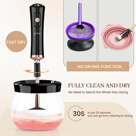 RICRIS Electric Makeup Brush Cleaner in use with a brush attached