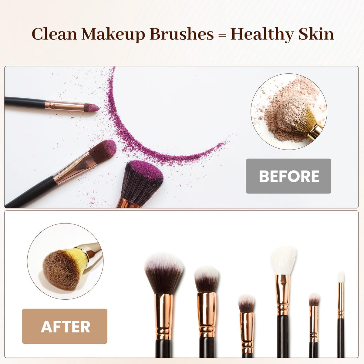 RICRIS Makeup Brush Cleaner with splash-proof cap design