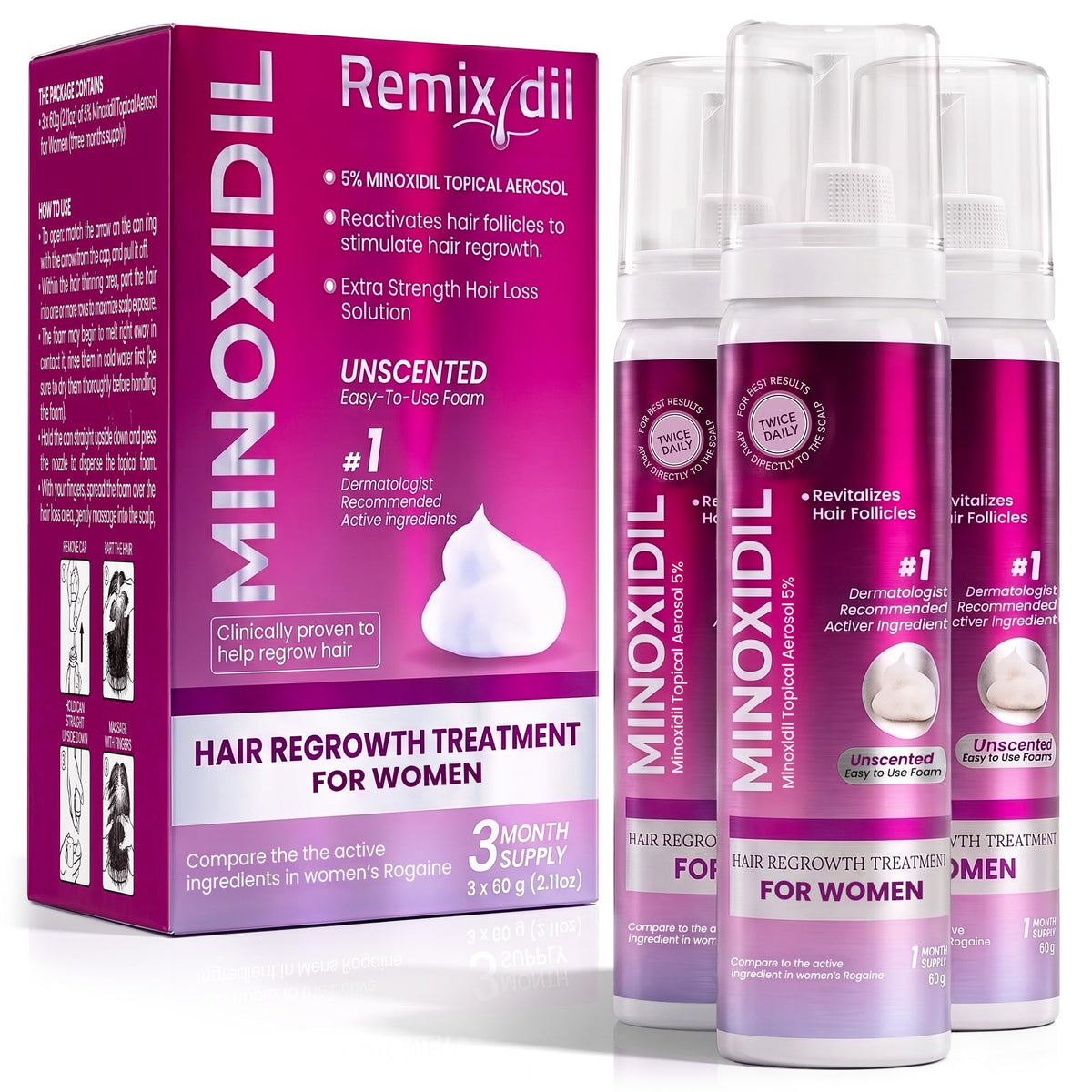 Rida Minoxidil for Women 5% Hair Regrowth Foam front view