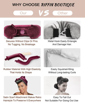RIFFIN Classic Heatless Curls Overnight Rods in packaging