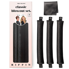 RIFFIN Classic Heatless Curls Overnight Rods in velvet texture