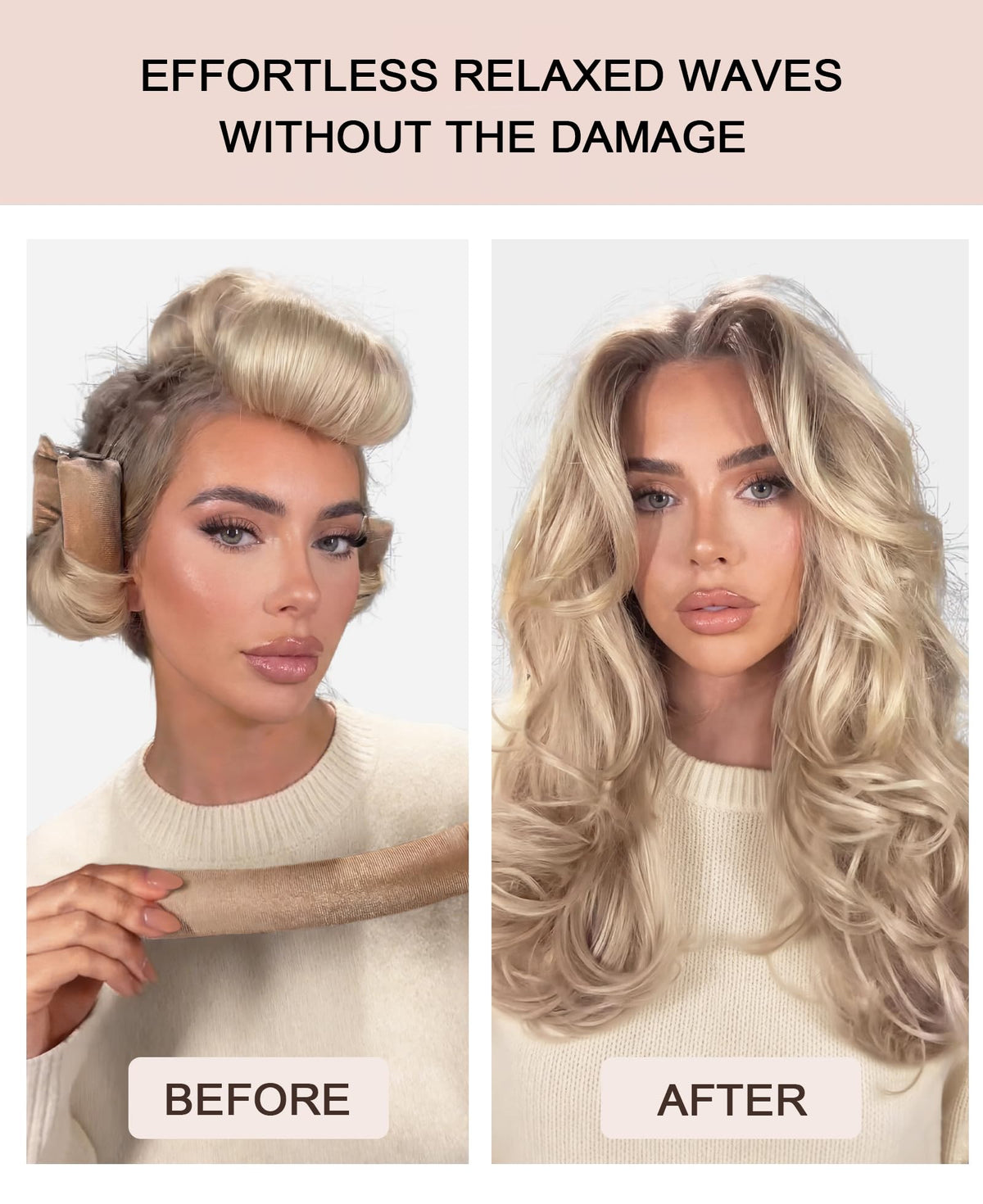 RIFFIN heatless curlers demonstrating easy grip on hair