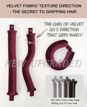 RIFFIN heatless curlers on a vanity with hair accessories