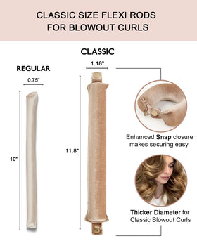 RIFFIN heatless curling rods with satin silk head scarf for preserving curls