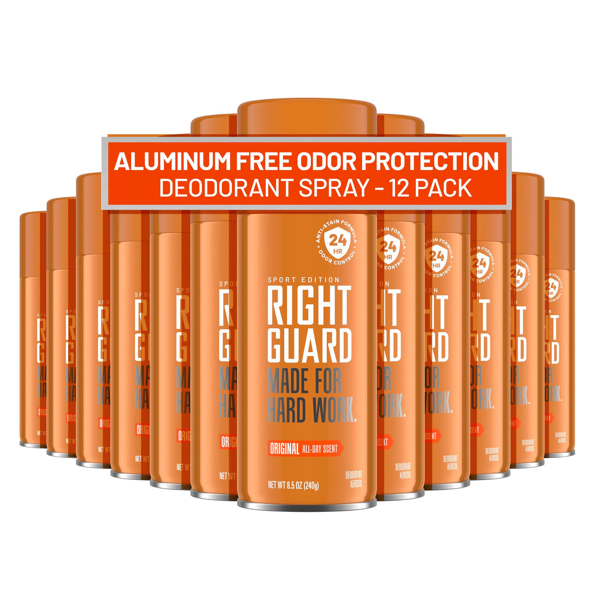 Right Guard Sport Original Scent Deodorant Spray 12 Pack front view