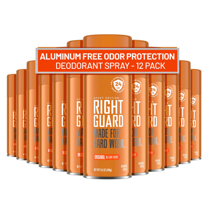 Right Guard Sport Original Scent Deodorant Spray 12 Pack front view