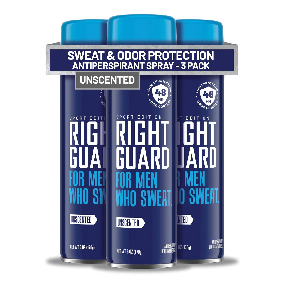 Right Guard Sport Unscented Antiperspirant Spray 6oz front view