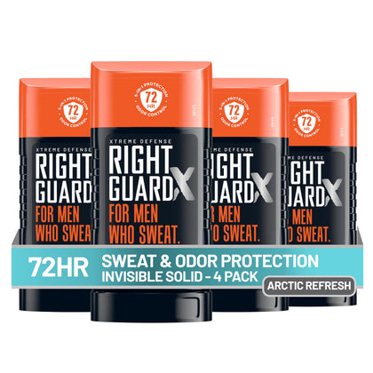 Right Guard Xtreme Defense Antiperspirant Deodorant 4 pack front view