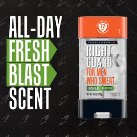 Right Guard Xtreme Defense Antiperspirant Deodorant Gel 4-pack displayed