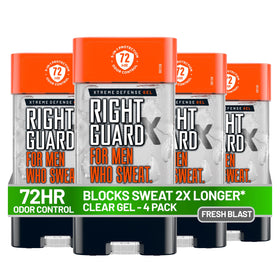 Right Guard Xtreme Defense Antiperspirant Deodorant Gel 4-pack front view