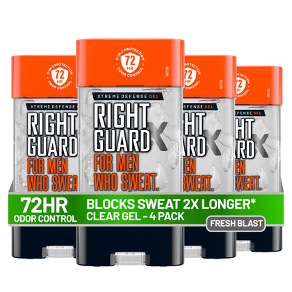 Right Guard Xtreme Defense Antiperspirant Deodorant Gel 4-pack front view