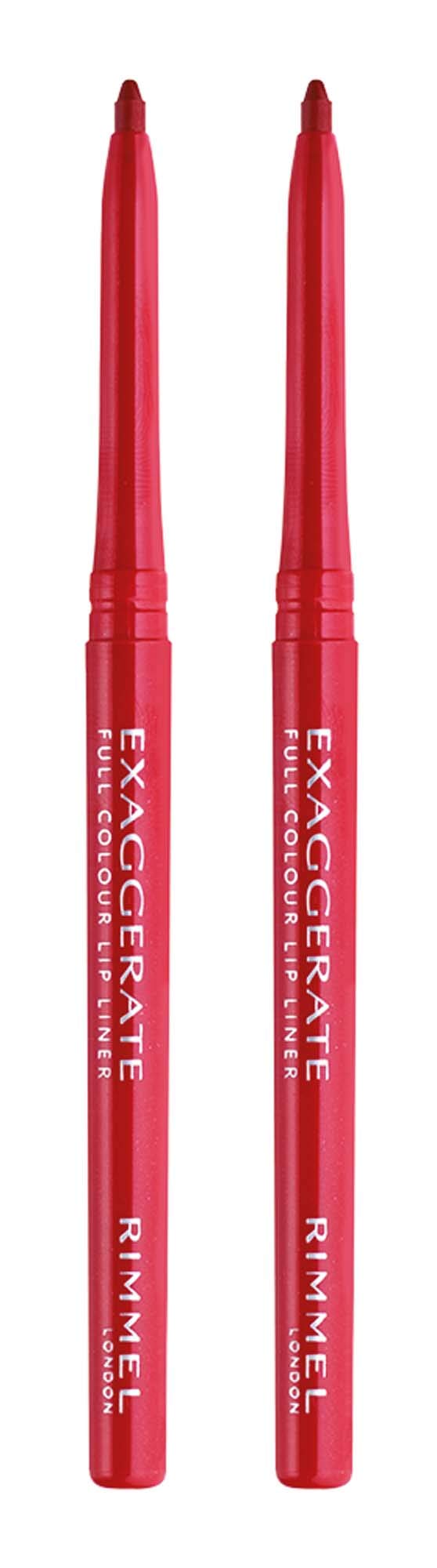 Rimmel Exaggerate Lip Liner Red Diva 2 Count front view