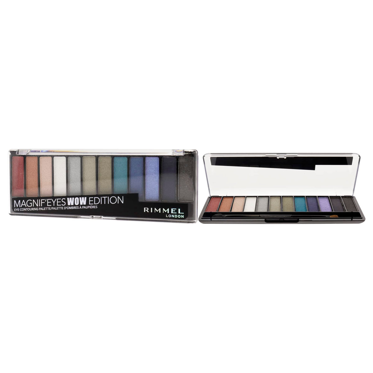 Rimmel Magnif'Eyes Eyeshadow Palette with makeup brushes