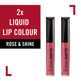 Rimmel Stay Matte Liquid Lip Colour Rose & Shine packaging