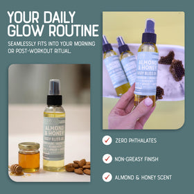 Rinse Bath & Body Almond & Honey Body Oil Moisturizer Spray with spray nozzle