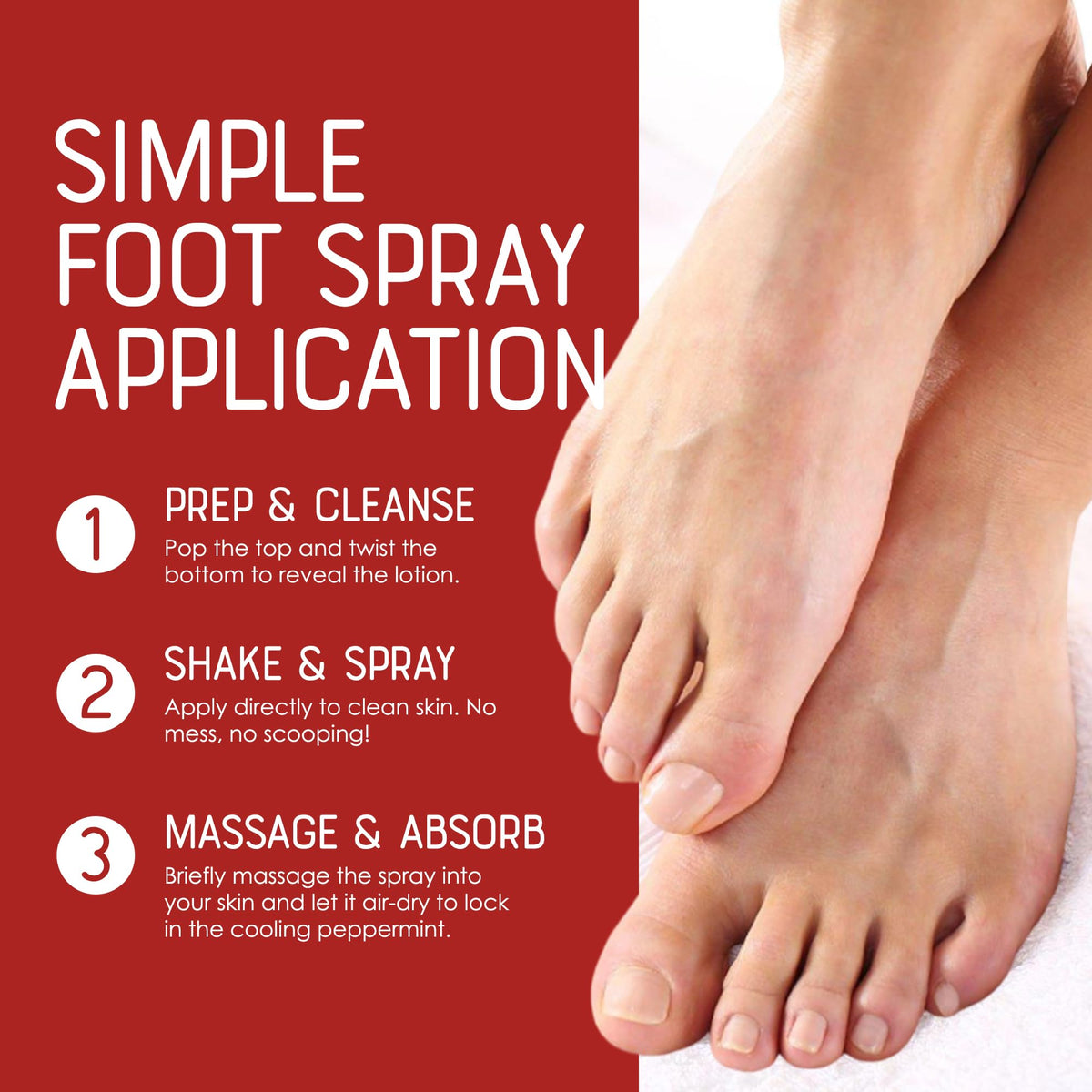 Rinse Bath & Body Peppofoot Peppermint Foot Spray with peppermint leaves