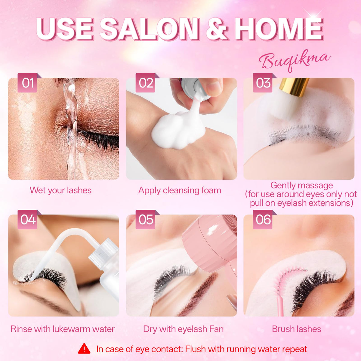 Rinse bottle included in the lash cleaning kit
