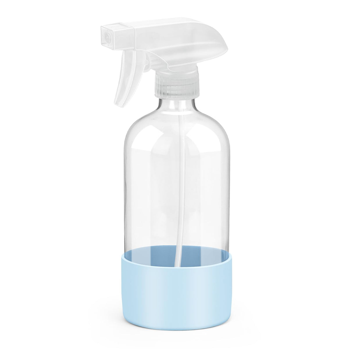 Rionisor 16 oz glass spray bottle front view with silicone sleeve