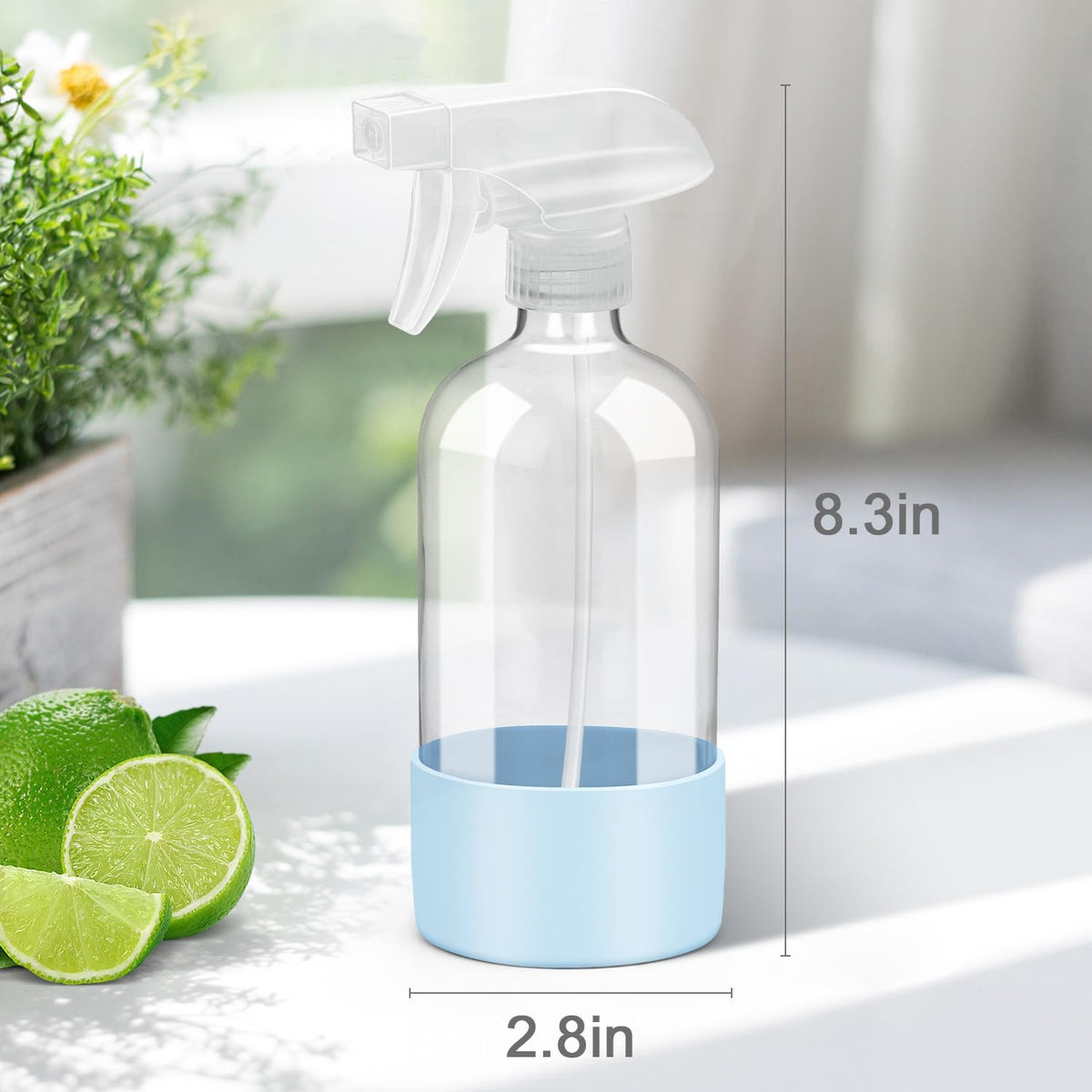 Rionisor 16 oz glass spray bottle with mist setting