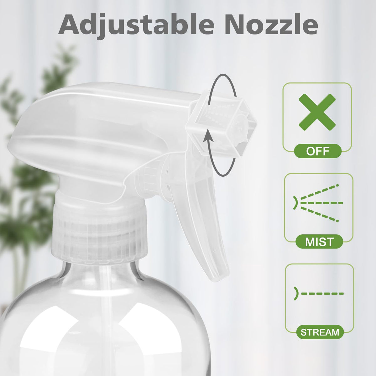Rionisor Glass Spray Bottle adjustable nozzle close-up