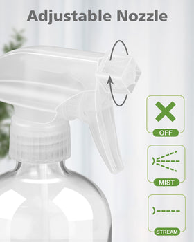 Rionisor glass spray bottle adjustable nozzle close-up