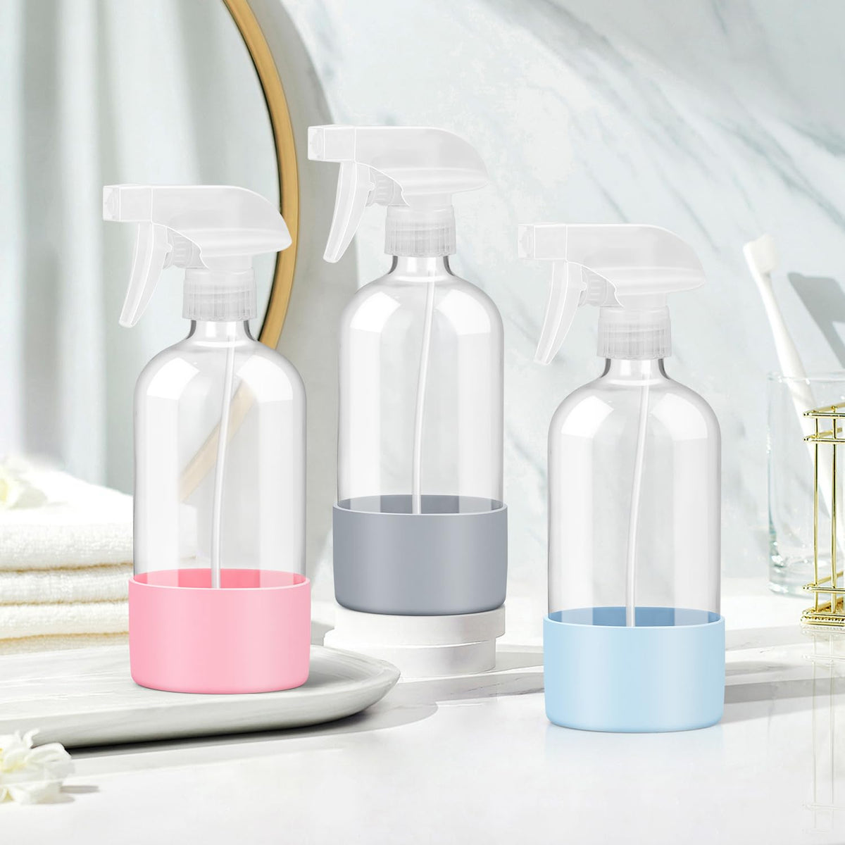 Rionisor Glass Spray Bottles in a kitchen setting