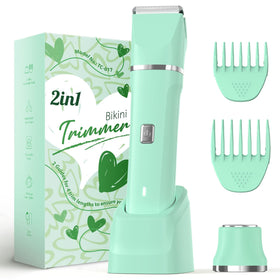 Risina 2-in-1 Bikini Trimmer front view with body and face heads