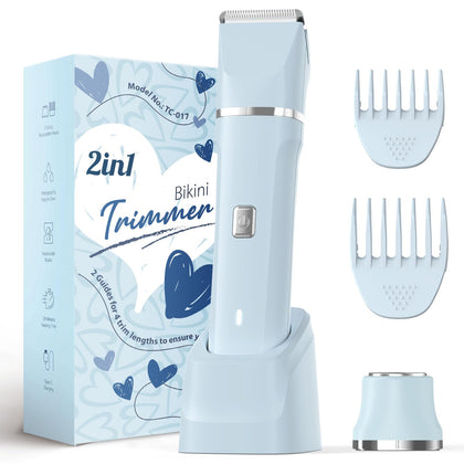 Risina 2-in-1 Bikini Trimmer front view with ceramic blades