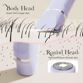 Risina 2-in-1 Bikini Trimmer in a bathroom setting with water running