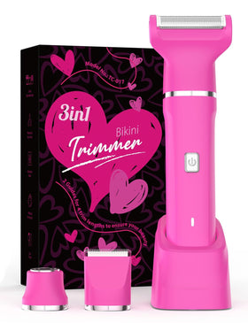 Risina 3-in-1 Bikini Trimmer front view with interchangeable heads