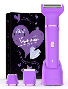 Risina 3-in-1 Bikini Trimmer front view with interchangeable heads
