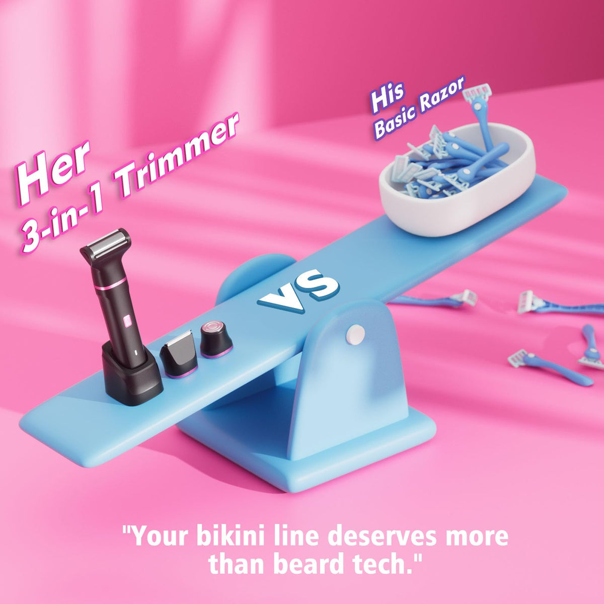 Risina 3-in-1 Bikini Trimmer in use during a shower