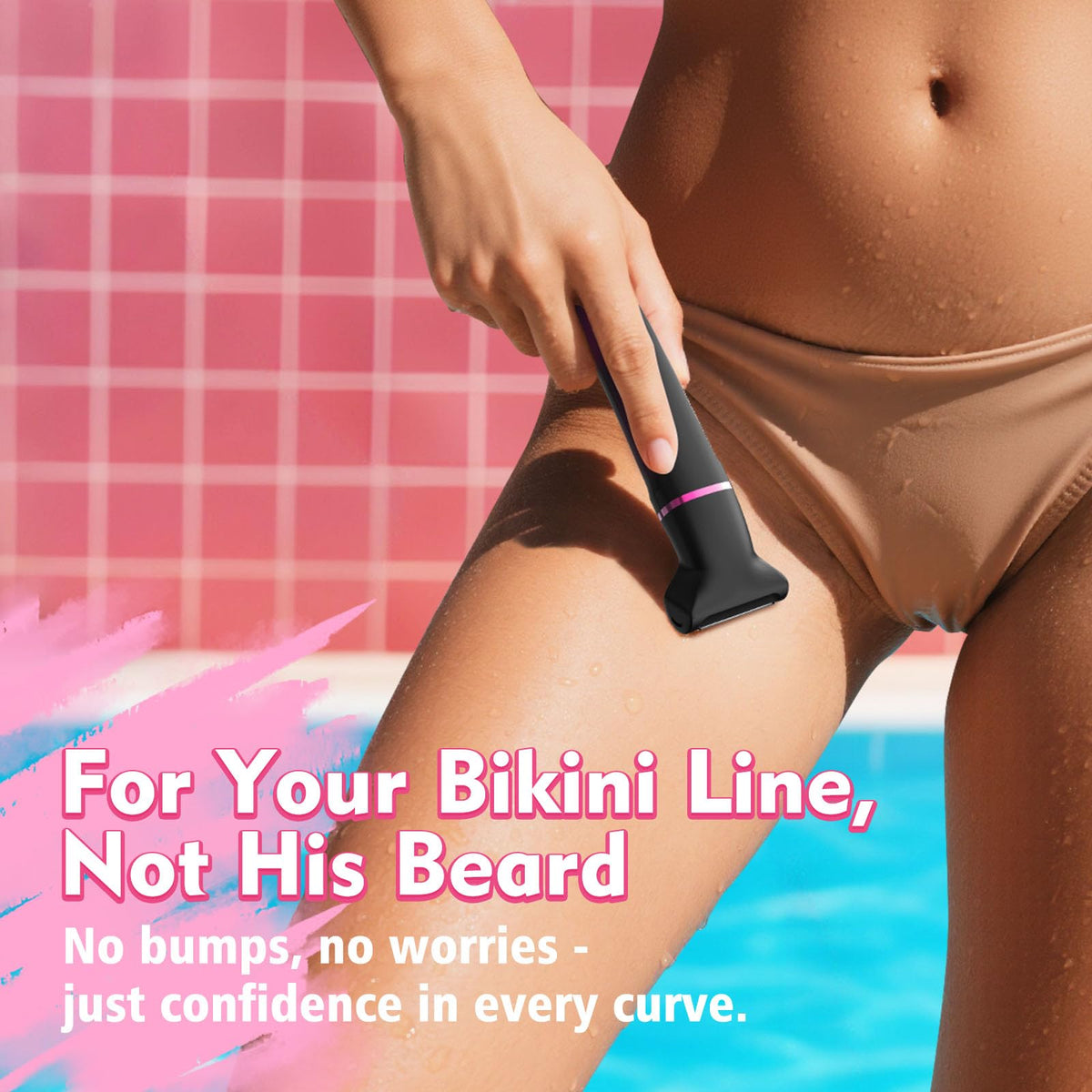 Risina 3-in-1 Bikini Trimmer showing waterproof dock