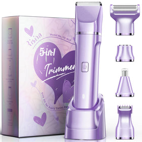 Risina 5-in-1 Bikini Trimmer front view with all attachments