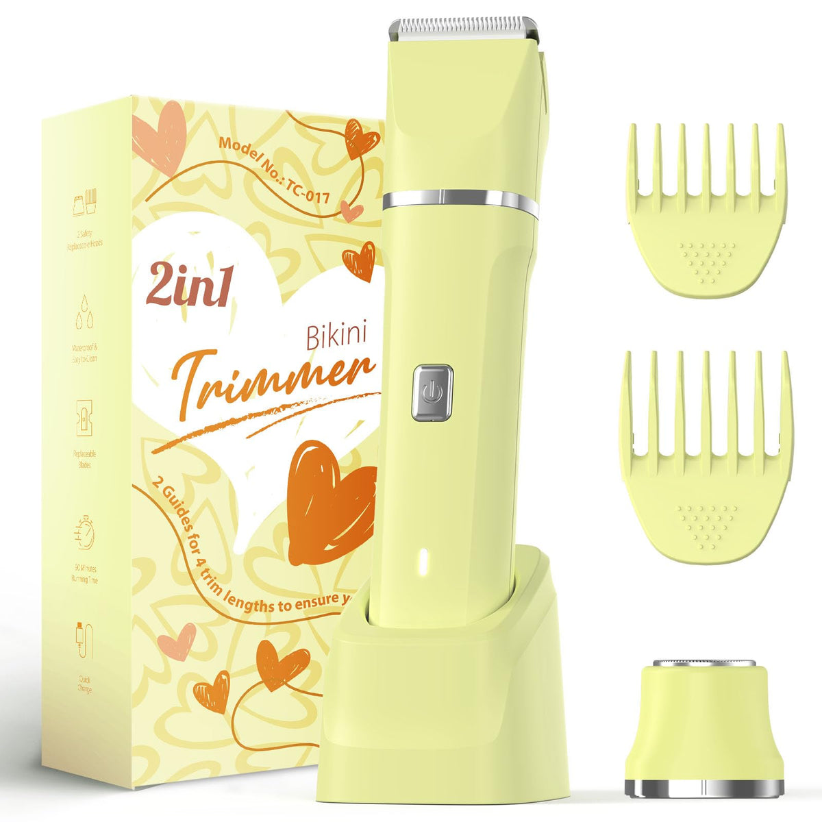 Risina Bikini Trimmer front view with dual head design