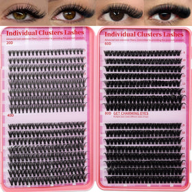 RITALASH 640pcs cluster eyelash extensions tray front view