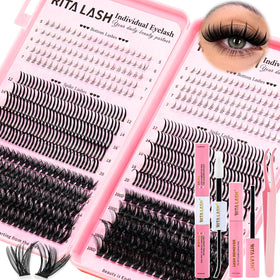 RITALASH Cluster Eyelash Extensions Kit with lashes and tools