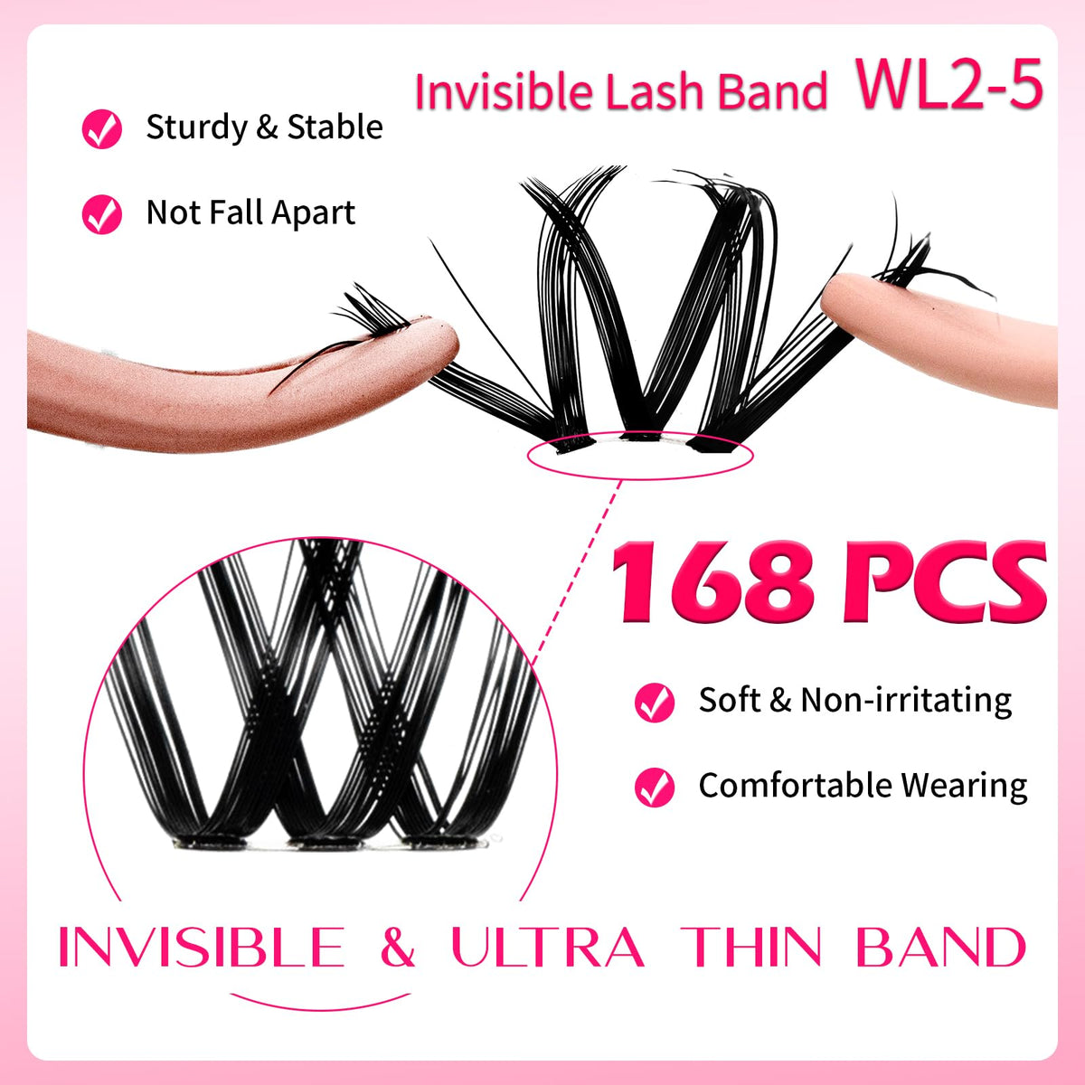 RITALASH Cluster Lashes close-up of the ultra-thin black band