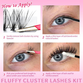 RITALASH cluster lashes displayed in tray