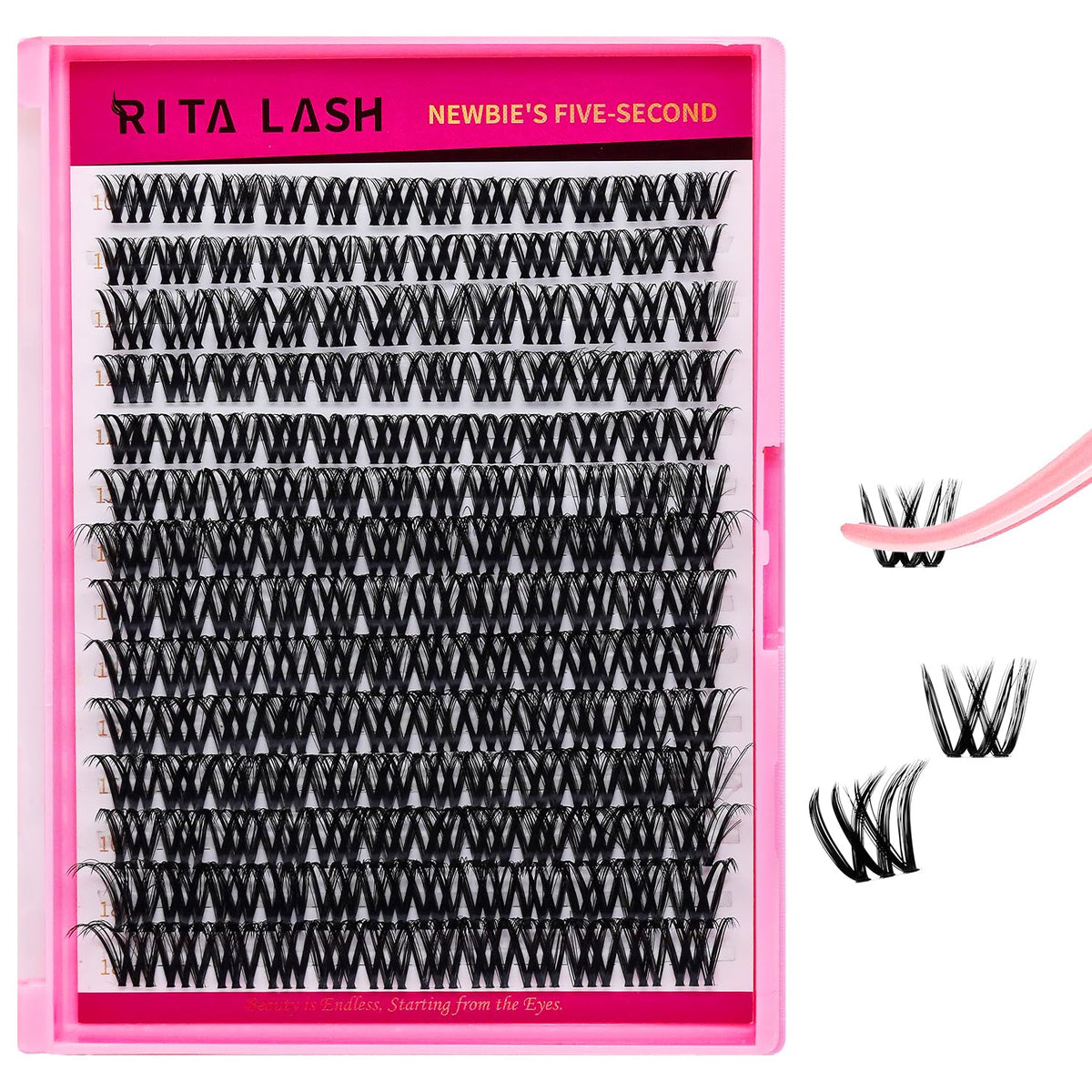 RITALASH Cluster Lashes DIY Eyelash Extensions front view