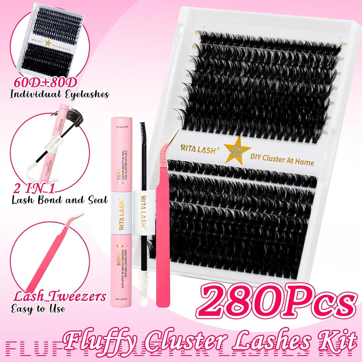 RITALASH cluster lashes in mixed lengths from 9-15mm