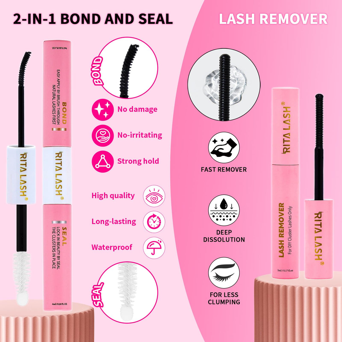 RITALASH cluster lashes showing thickness and design