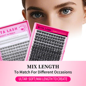 RITALASH Cluster Lashes showing wispy volume effect