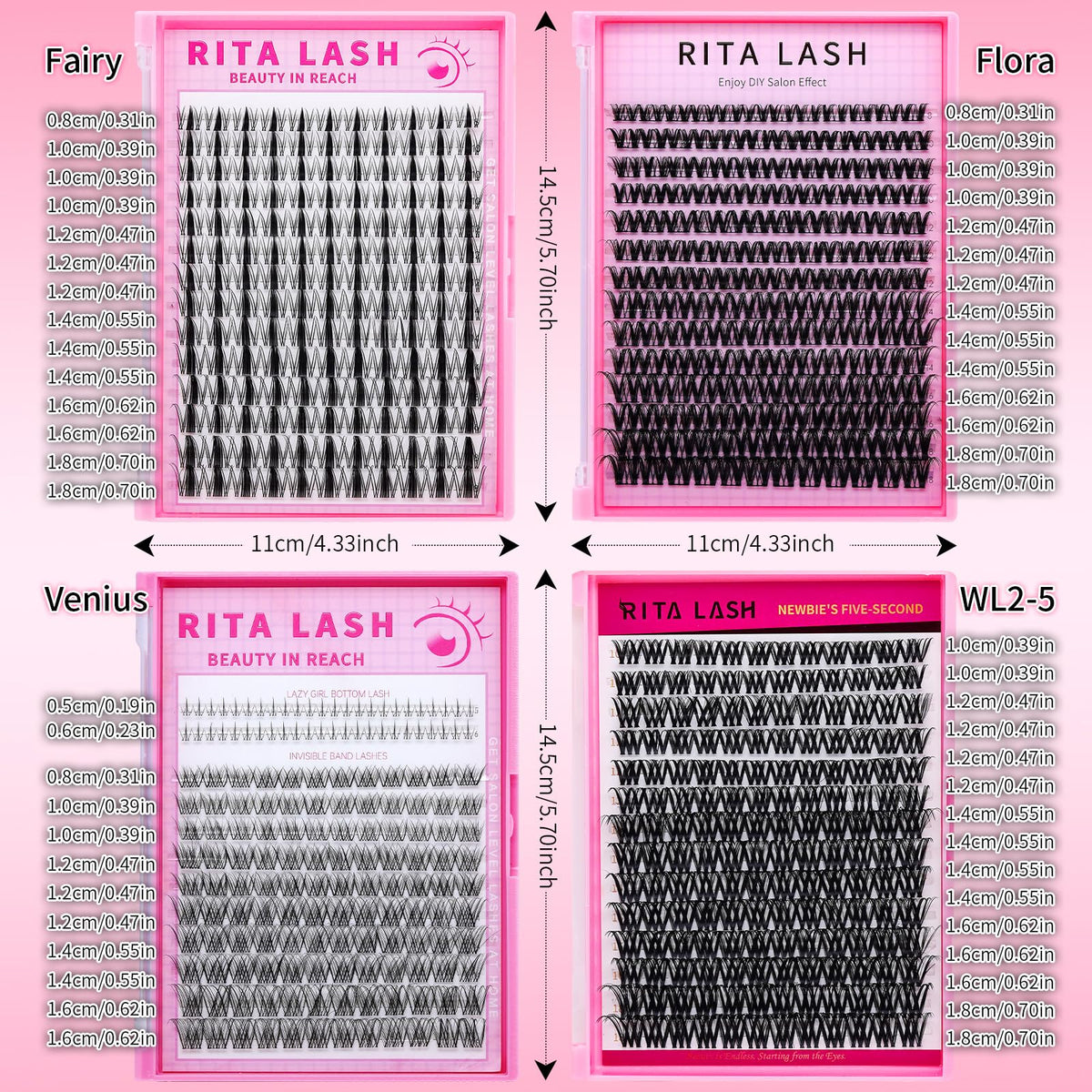 RITALASH Cluster Lashes with tweezers for application