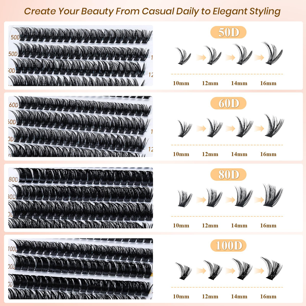 RITALASH eyelash case containing lash clusters