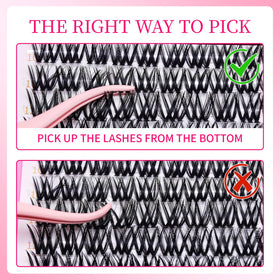 RITALASH Flora Hybrid Volume Wispy Cluster Lashes applied on model